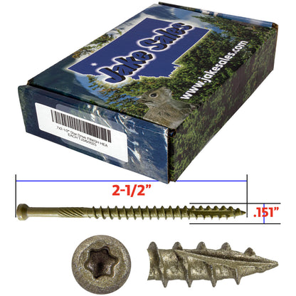 #7 Bronze Coated Multipurpose Wood Screw Torx/Star Tiny Finish Head - Exterior Coated - ACQ Compatible Wood Screws