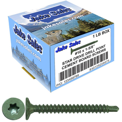 #10 Cement Board Torx/Star Head Screws DRILL POINT for Fastening Cement Backer Board/Cement Board/Tile Board - Torx/Star - T-25 Torx Head