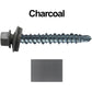 #10 x 1" Mini Driller Sheet Metal Roofing Screw - Hex Washer Head -  Self starting metal to wood siding screws. EPDM washer. Colored head.