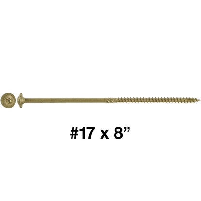 #17 Construction Lag Screw Exterior Coated Torx/Star Drive Heavy Duty Structural Lag - Modified Truss Washer Head