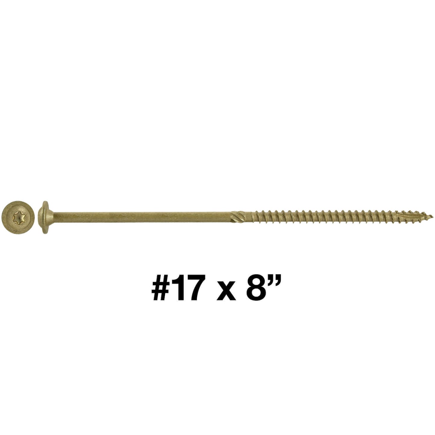 #17 Construction Lag Screw Exterior Coated Torx/Star Drive Heavy Duty Structural Lag - Modified Truss Washer Head