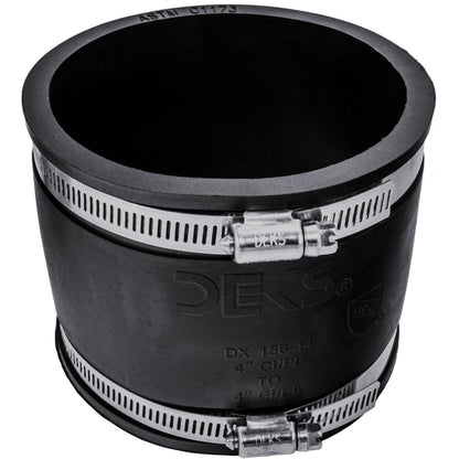 For Clay Pipe to Clay Pipe or Plastic (PVC). For Non-Pressure Drain, Waste and Vent Pipe Only. Works With Clay to Plastic (PVC) Copper and Steel Pipes