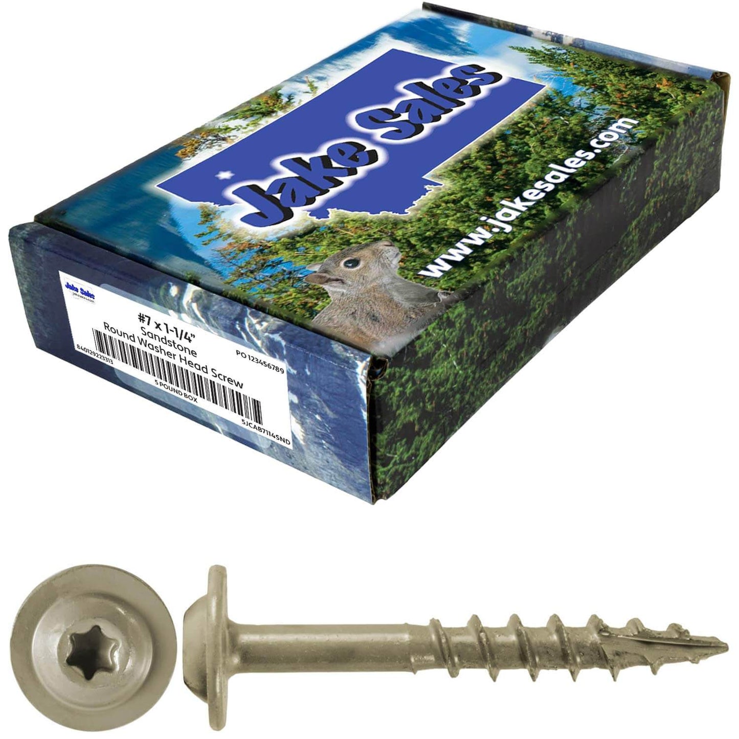 #7 Interior / Exterior Coated Round Head - Wood Screw with Torx/Star Drive Head.