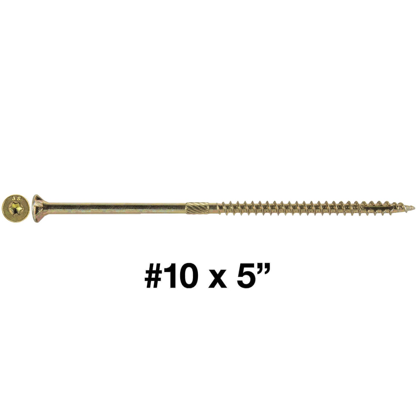 #10 Gold Star/Torx Drive Zinc Coated T-25 Flat Head Wood Screws