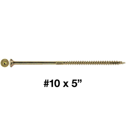 #10 Gold Star/Torx Drive Zinc Coated T-25 Flat Head Wood Screws