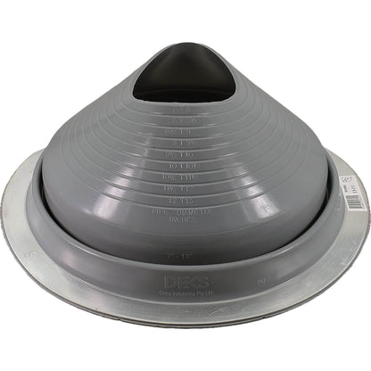 Dektite GRAY Round HIGH TEMPERATURE Silicone Flexible Pipe Flashing Dektite: Metal Roof Jack Pipe Boot - Metal Roofing Pipe Flashing