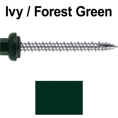 10 X 2“ HI-LO Zinc Aluminum Cap Metal Roofing Screws - Hex Washer Head - Self starting/self tapping - EPDM washer. Colored head.