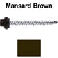 10 X 2” Zinc Aluminum Cap MINI-DRILLER Roofing Screws HI-LO THREAD Zinc Plated Carbon Steel Shank - EPDM Washer - Colored head