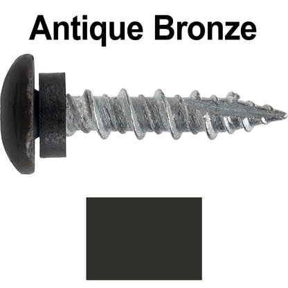 10 X 1" - LOW PROFILE Star Head Roofing Screws - HI-LO Thread - Metal To Wood - T25 Torx Drive Head - EPDM washer.