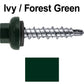10 X 1" Zinc Aluminum Cap MINI-DRILLER Roofing Screws HI-LO THREAD Zinc Plated Carbon Steel Shank - EPDM Washer - Colored head