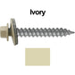 #12 x 1-1/2"  RE-GRIP METAL ROOFING SCREWS - Hex Washer Head - Self starting/self tapping - EPDM washer. Colored head.