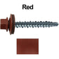 #10 x 1-1/2" Mini Driller Sheet Metal Roofing Screw - Hex Washer Head -  Self starting metal to wood siding screws. EPDM washer. Colored head.
