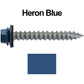#14 x 2" Metal ROOFING SCREWS - Hex Washer Head - Self starting/self tapping - EPDM washer. Colored head.