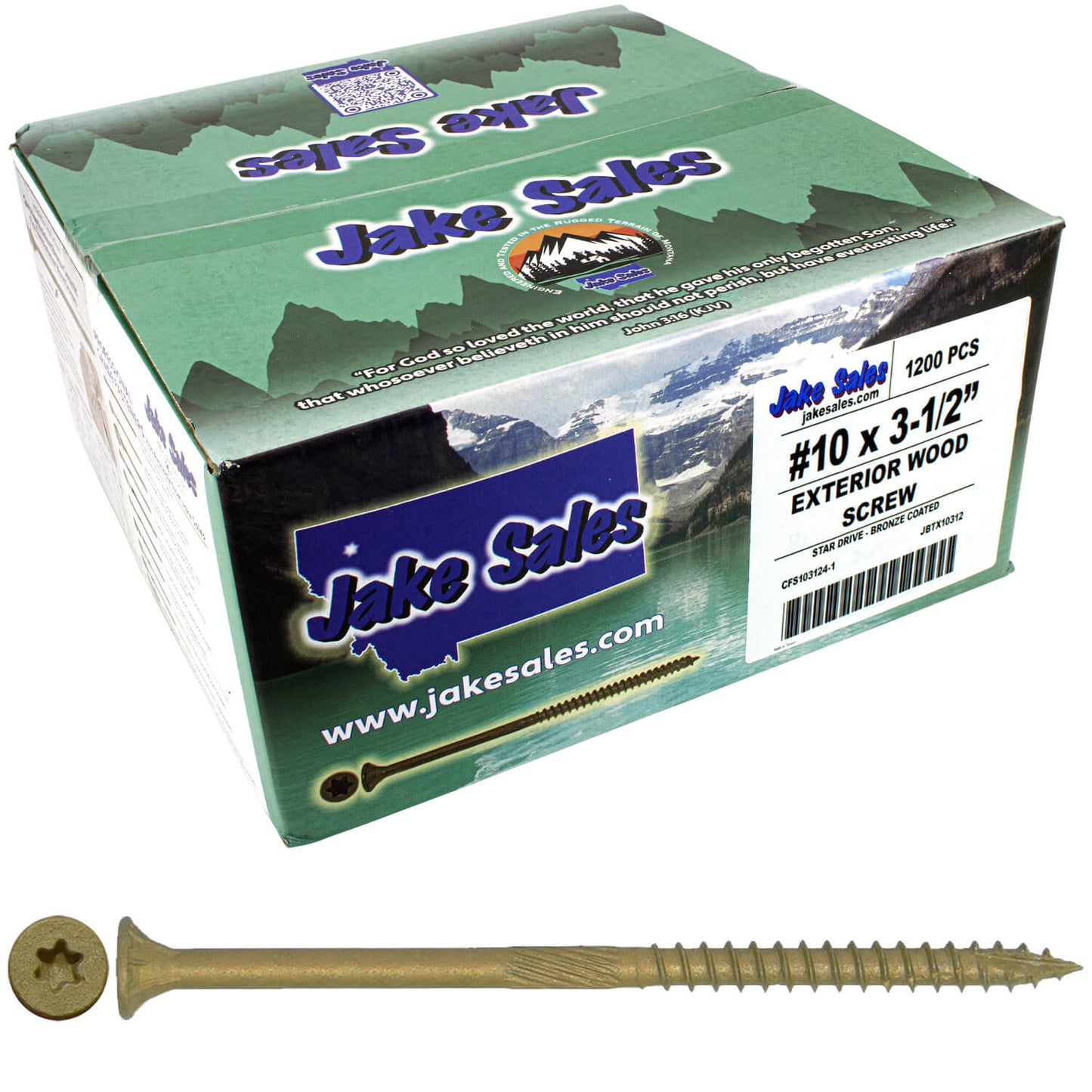 #10 x 2" - 6" Bronze Exterior Coated Wood Screw Torx/Star Drive Head - Multipurpose Exterior Coated Torx/Star Drive Wood Screws