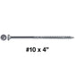 #10 Silver Star Stainless Steel Wood Screw Torx/Star Drive Head - 300 Series Stainless Steel Torx/Star Drive Wood Screws