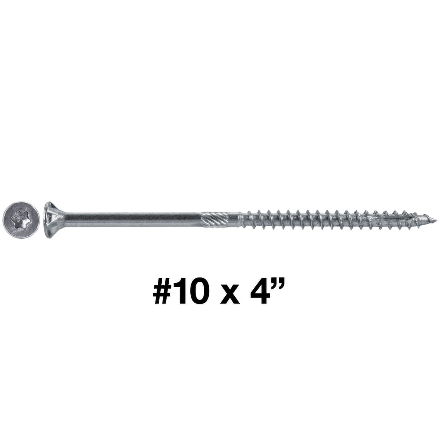 #10 Silver Star Stainless Steel Wood Screw Torx/Star Drive Head - 300 Series Stainless Steel Torx/Star Drive Wood Screws