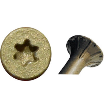#8 x 1-1/2" Bronze Star Multipurpose Exterior Coated Wood Screw, T-30 Torx Drive, Flat Head (OVERSTOCK)