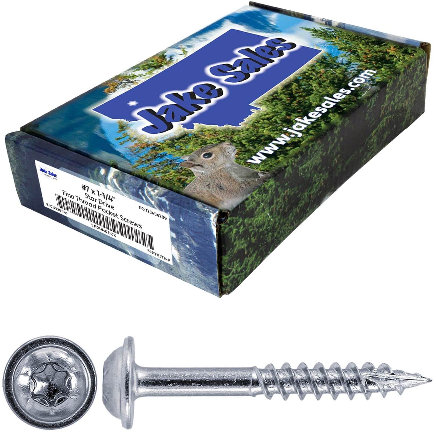 #7 Pocket Hole Torx/Star Head Screws FINE Thread - - Torx/Star Drive Pocket Hole Screws for Cabinetry & Furniture  - T-20 Torx Screw Head