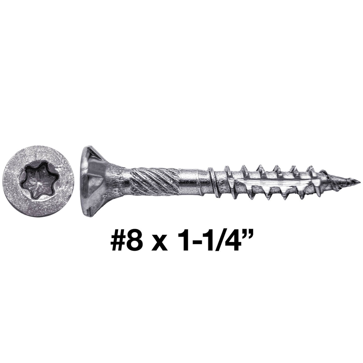 #8 Torx/Star Drive Head - 300 Grade Stainless Steel Torx/Star Drive Wood Screws - Silver Star Stainless Steel Wood Screw