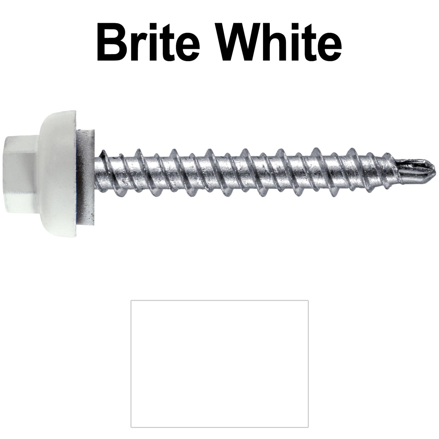 10 X 1-1/2” Zinc Aluminum Cap MINI-DRILLER Roofing Screws HI-LO THREAD Zinc Plated Carbon Steel Shank - EPDM Washer - Colored head