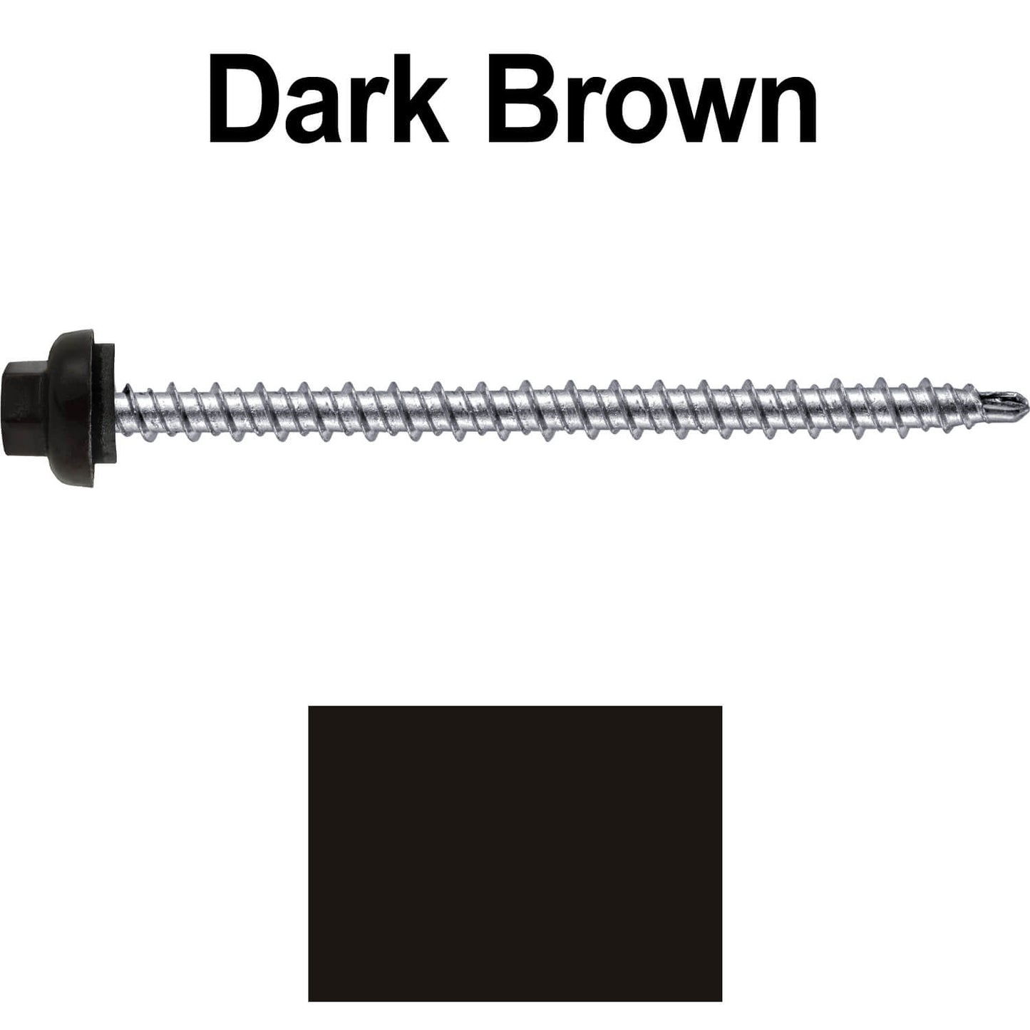 10 X 3" Zinc Aluminum Cap MINI-DRILLER Roofing Screws HI-LO THREAD Zinc Plated Carbon Steel Shank - EPDM Washer - Colored head