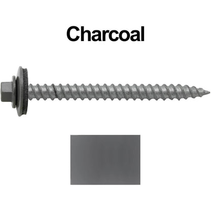 #12 x 2-1/2" RE-GRIP METAL ROOFING SCREWS - Hex Washer Head - Self starting/self tapping - EPDM washer. Colored head.