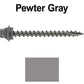 12 X 2-1/2" Metal Roofing Screws For OSB and Plywood - Galvanized Metal to Wood Type 17 Tip - 1/4" Hex Head - Assembled EPDM Washer
