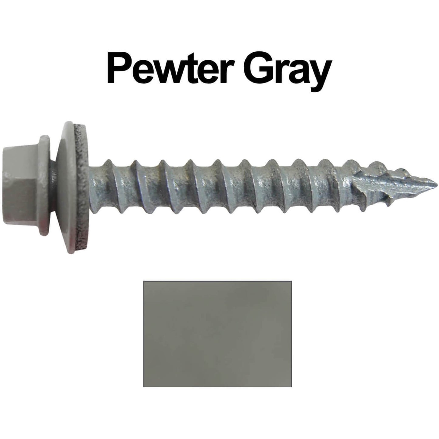 #14 x 1-1/2" Metal ROOFING SCREWS - Hex Washer Head - Self starting/self tapping - EPDM washer. Colored head.