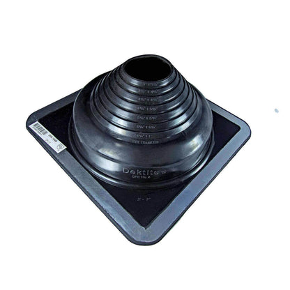 DEKTITE SQUARE BLACK EPDM Flexible Pipe Flashing, Roof Jack, Pipe Boot Flashing Dektite