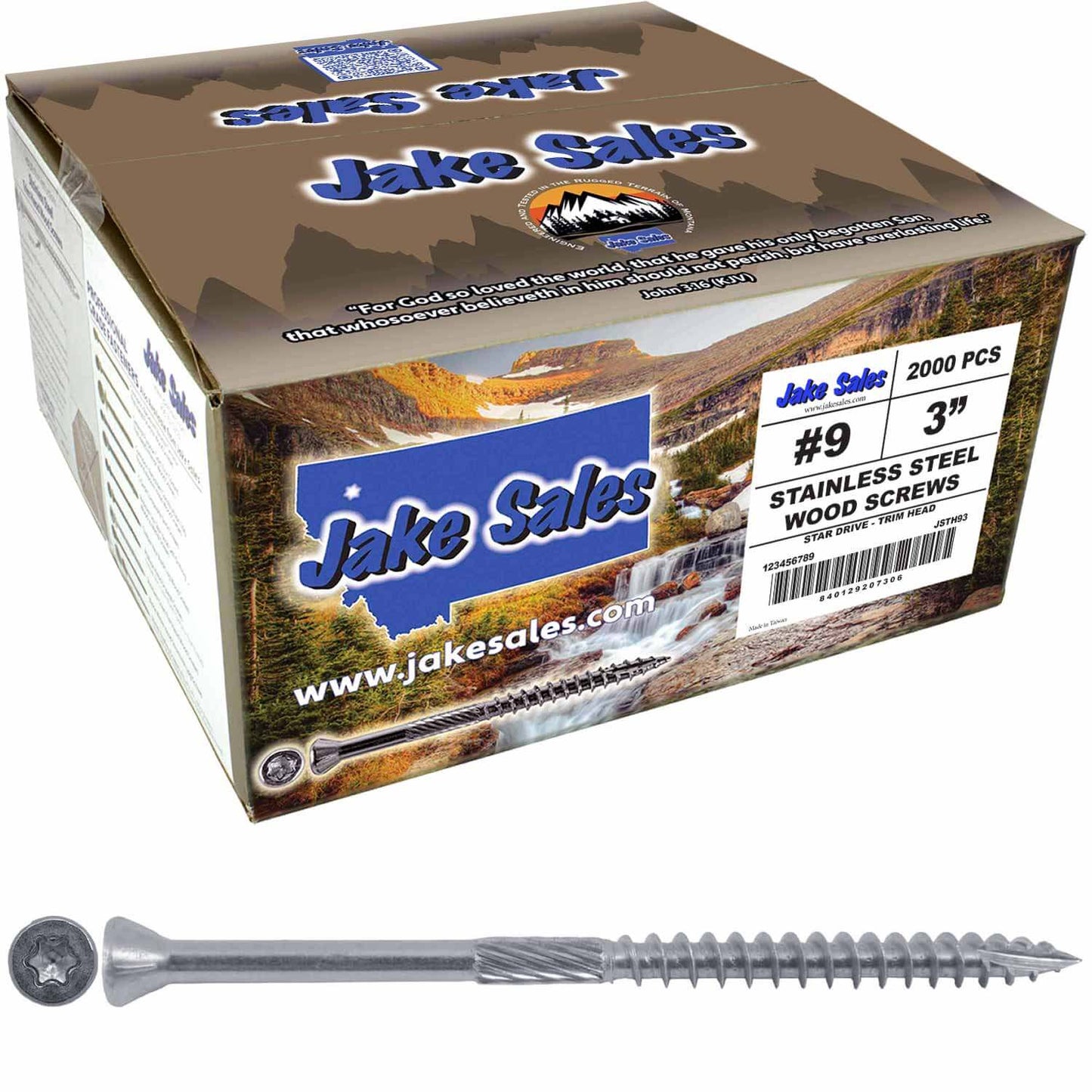 #9 Silver Star Stainless Steel TRIM HEAD Screw Torx/Star Head  - Stainless Steel TRIM HEAD Wood Screws