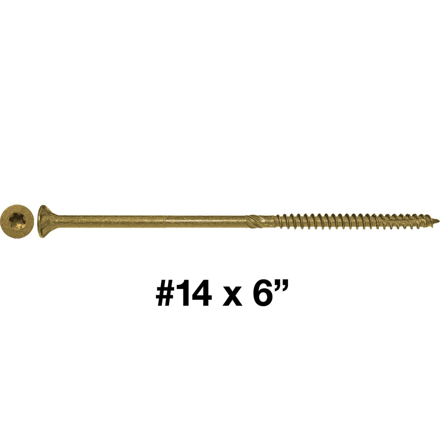 #14 Bronze Exterior Coated Wood Screws - Extra Long Bronze Wood Screw with Torx/Star Drive Head - Multipurpose Torx/Star Drive Wood Screws