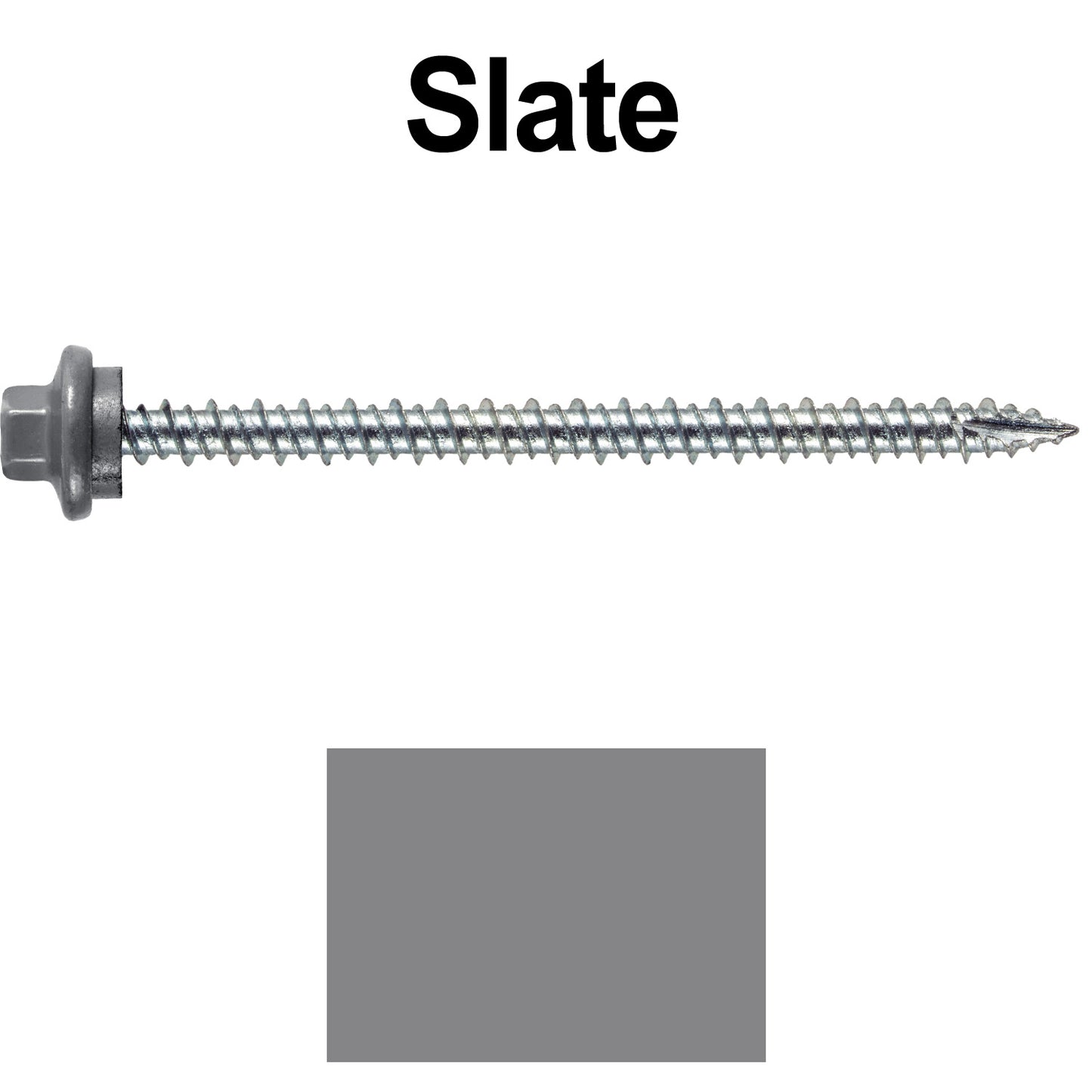 10 x 3” - STAINLESS HEX / ZINC Sheet Metal Roof Screw. Self starting metal to wood siding screws. EPDM washer. Colored head.