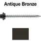 10 x 2-1/2” - STAINLESS HEX / ZINC Sheet Metal Roof Screw. Self starting metal to wood siding screws. EPDM washer. Colored head.