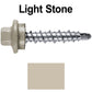 #10 x 1" Stainless Steel Mini Driller Sheet Metal Roofing Screw - Hex Washer Cap - Self starting metal to wood siding screws - EPDM washer. Colored Head.