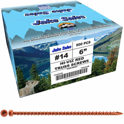 Jake Sales Star Head Coated Truss Screws - Structural Wood Fasteners for Truss and Framing Connections - Heat-Treated Steel, ACQ Compatible