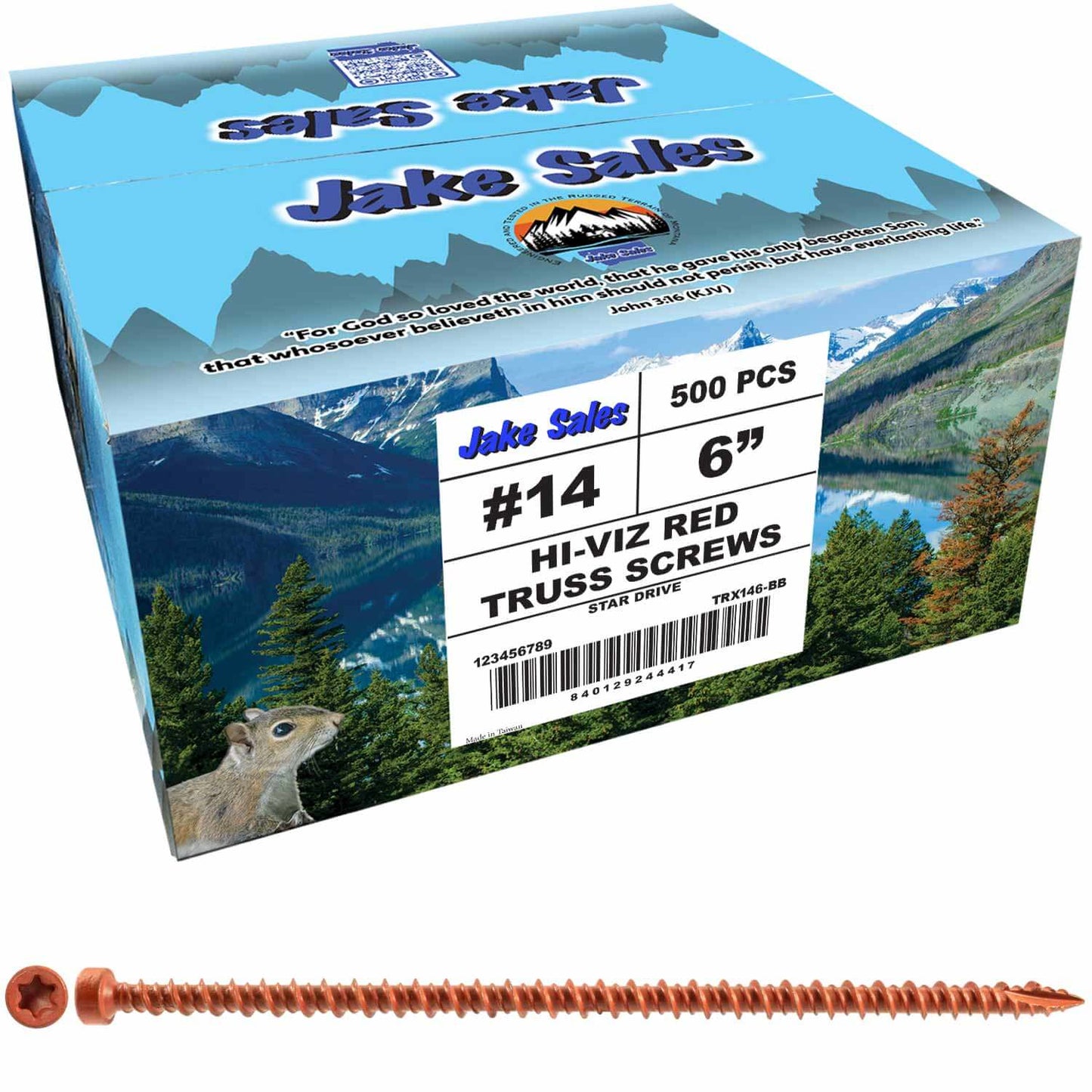 Jake Sales Star Head Coated Truss Screws - Structural Wood Fasteners for Truss and Framing Connections - Heat-Treated Steel, ACQ Compatible
