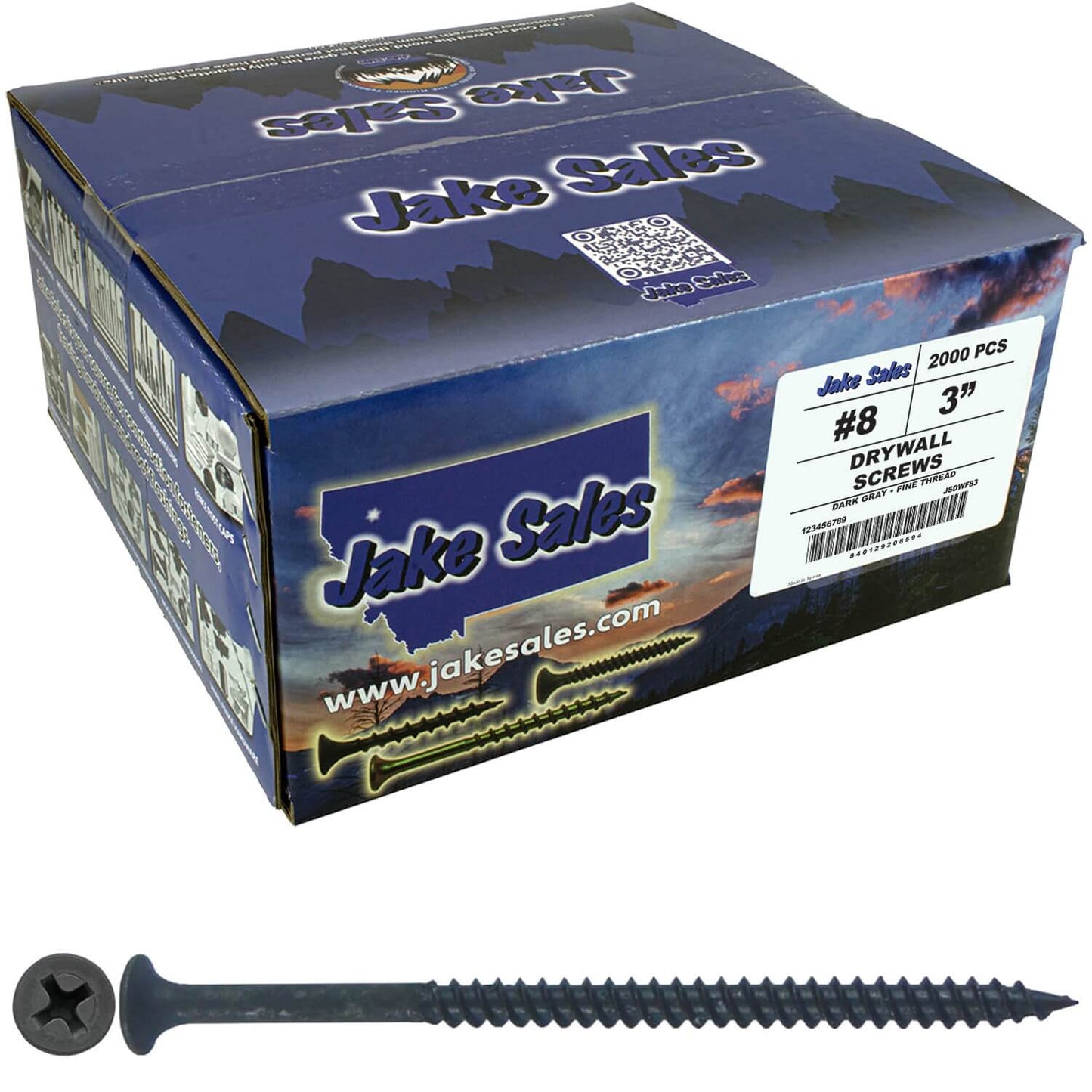 Gray Phosphate Fine Thread Drywall Screws-  Gypsum board, Sheetrock, Plasterboard Screws. Use for all purpose wood screws.