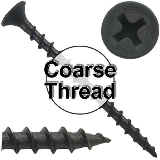 Gray Phosphate Coarse Thread Drywall Screws - Drywall, Gypsum board, Sheet rock, Plasterboard Screws. Use for all purpose wood screws.