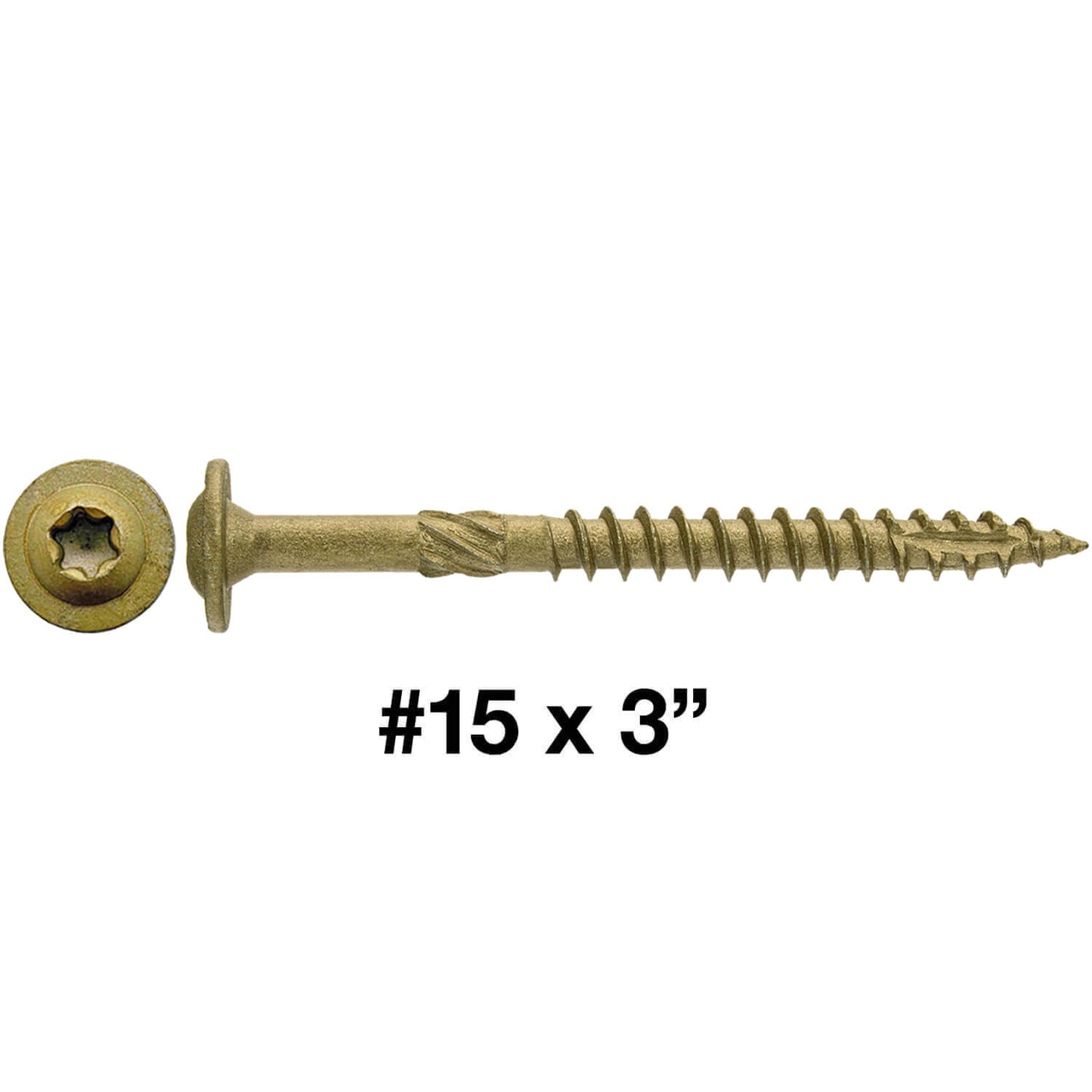 #15 Construction Lag Screw Exterior Coated Torx/Star Drive Heavy Duty Structural Lag Screw - Modified Truss Washer Head