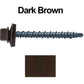 10 x 2" - Mini Driller Sheet Metal Roofing Screw - Hex Washer Head -  Self starting metal to wood siding screws. EPDM washer. Colored head.