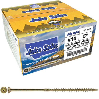 #10 Gold Star/Torx Drive Zinc Coated T-25 Flat Head Wood Screws