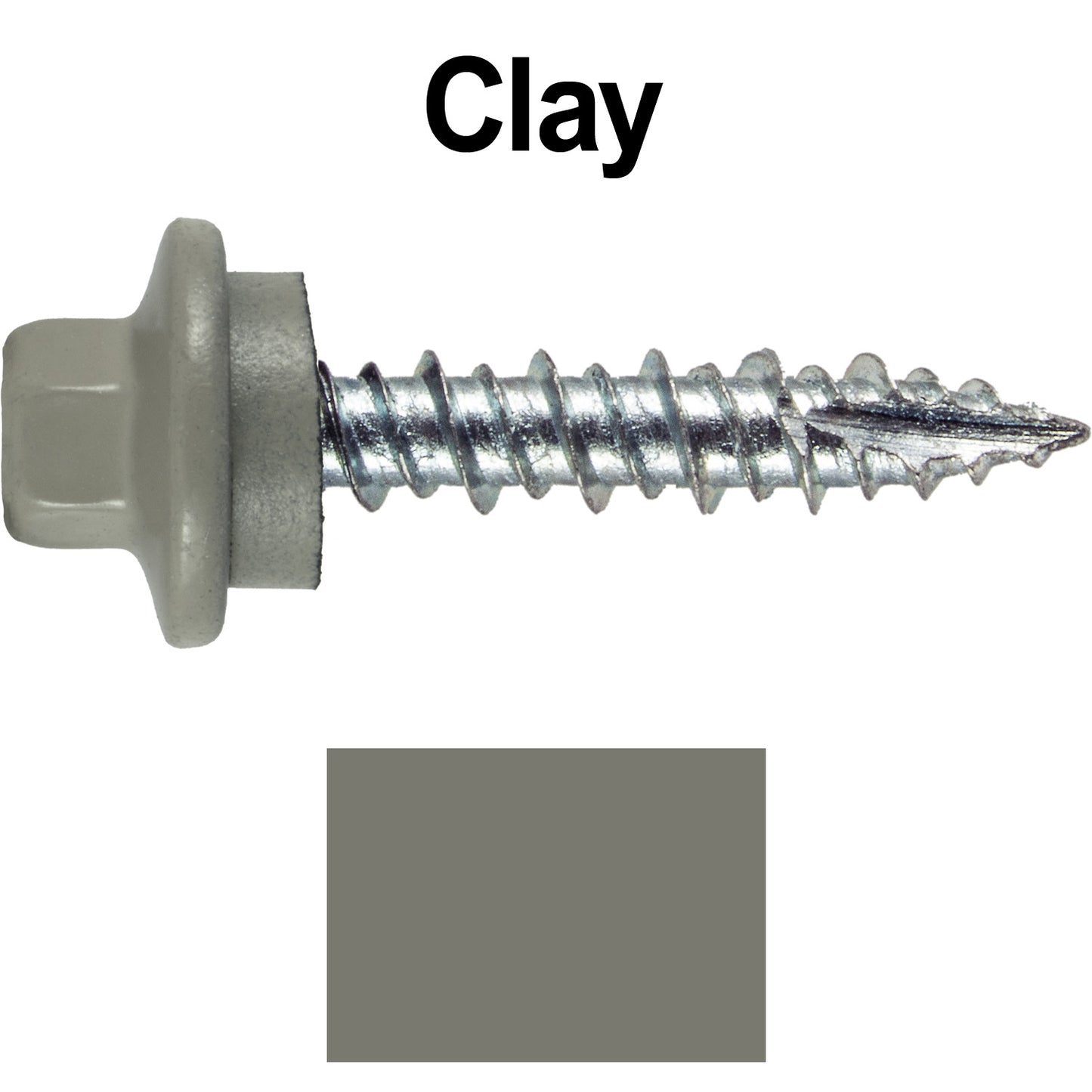 10 x 1" - STAINLESS HEX / ZINC Sheet Metal Roof Screw. Self starting metal to wood siding screws. EPDM washer. Colored head.