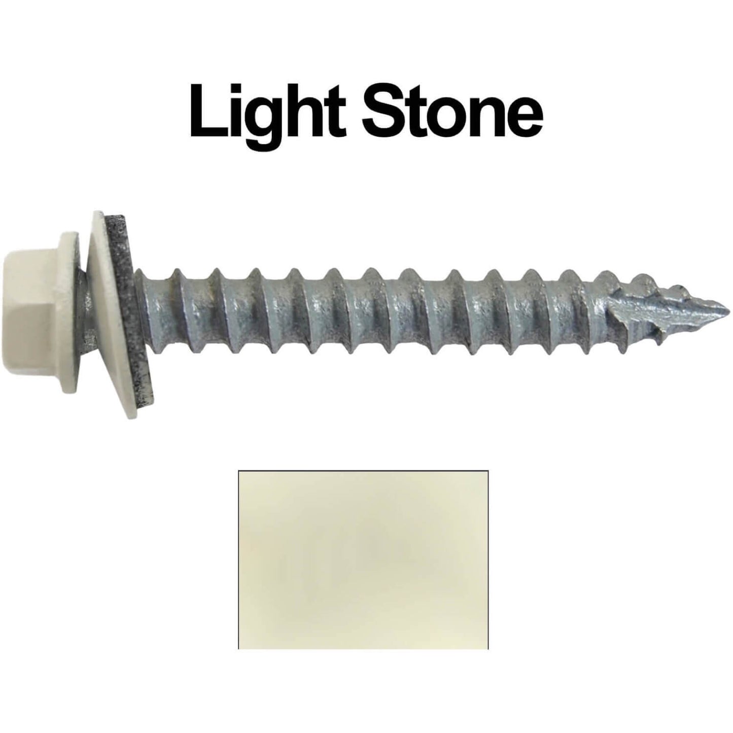 #14 x 2" Metal ROOFING SCREWS - Hex Washer Head - Self starting/self tapping - EPDM washer. Colored head.