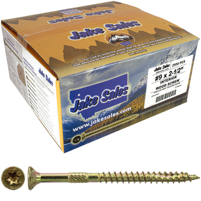 #9 Gold Star/Torx Drive Zinc Coated T-25 Flat Head Wood Screws