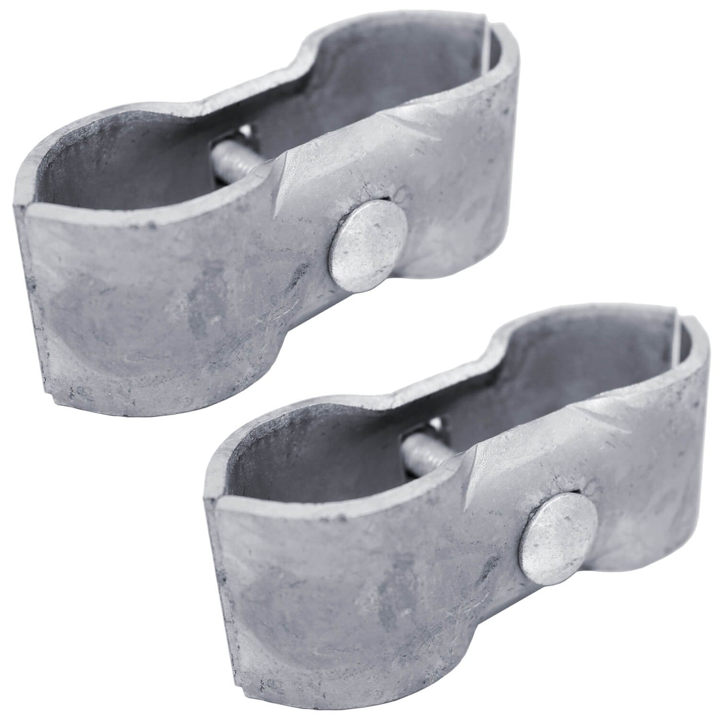 Galvanized Chain Link Fence Panel Clamps with Bolts & Nuts - Saddle Clamps for Dog Kennels & Temporary Fencing