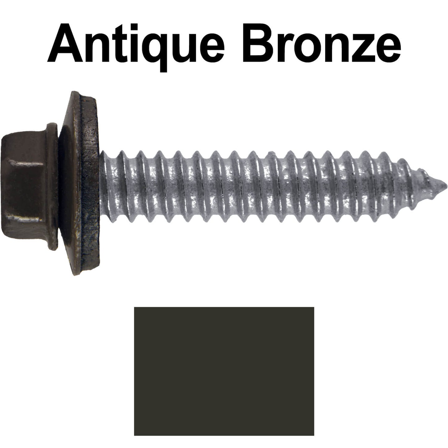 17 x 1-1/2 Metal Roofing Screws - Metal Panel to Metal Purlins and Recovery Screws - Hex Washer Head - EPDM washer.