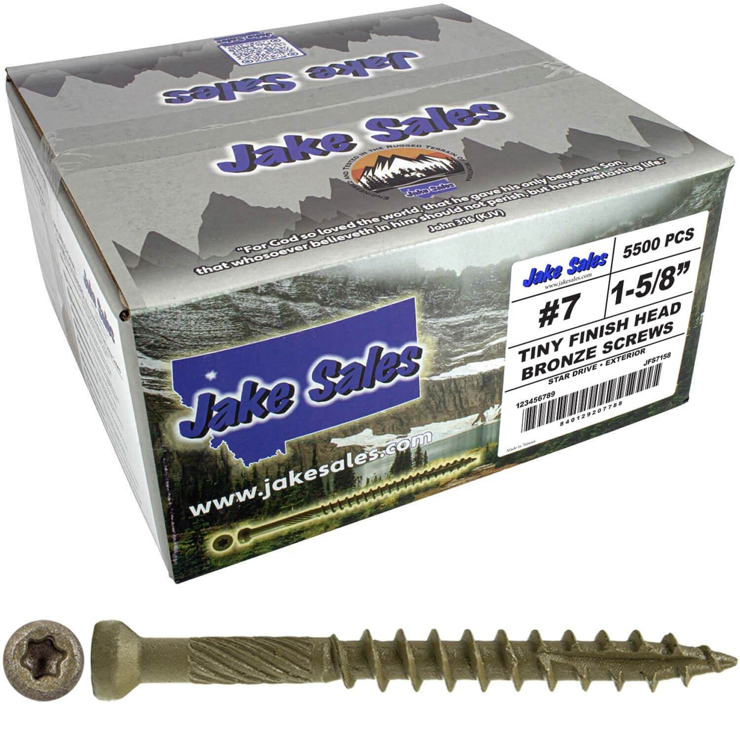 Bronze Coated Multipurpose Wood Screw - Torx/Star Drive - Tiny Finish Head - Exterior Coated - ACQ Compatible - 1-1/4" to 3"