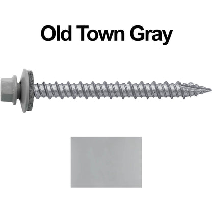 #10 x 2" Metal ROOFING SCREWS - Hex Washer Head - Self starting/self tapping - EPDM washer. Colored head.