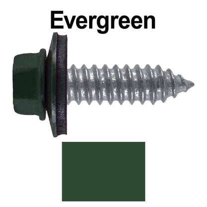 17 x 1"  Metal Roofing Screws - Metal Panel to Metal Purlins and Recovery Screws - Hex Washer Head - EPDM washer.