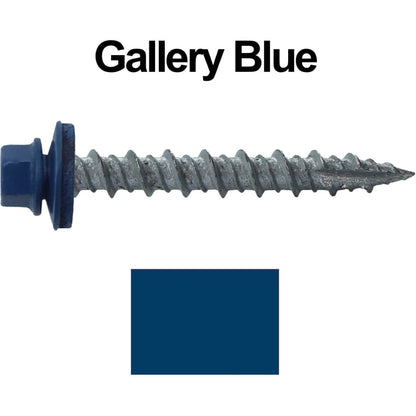 #10 x 1-1/2" Metal ROOFING SCREWS - Hex Washer Head - Self starting/self tapping - EPDM washer. Colored head.